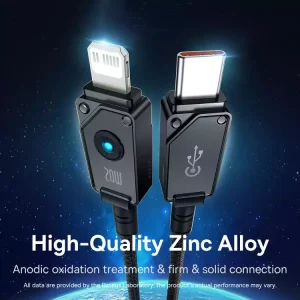 Baseus Unbreakable Series Fast Charging Data Cable Type-C to iP 20W 1M – Black - Image 3