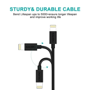 Choetech USB to Lightning Cable Apple Mfi Certified (1.8m/5.9ft) - Black - IP0027 - GC - Image 2