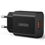 Choetech Quick Charge 3.0 18W 3A USB Wall Charger - EU Plug - Black - Q5003 - GC