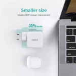 Choetech 65W 2-Port PD Charger GaN Tech USB C Foldable Fast Charging Adapter - EU Plug - White - PD8002 - GC - Image 6