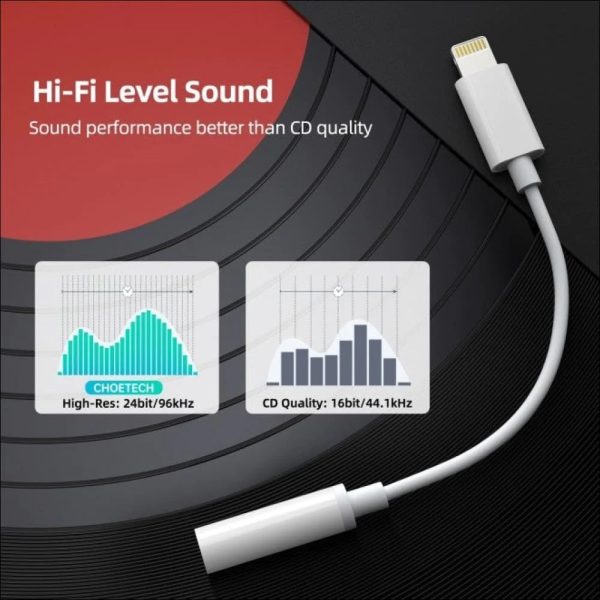 Choetech-AUX005-1 Choetech Lightning To 3.5MM Headphone Adapter - White - AUX005 - GC - Image 7
