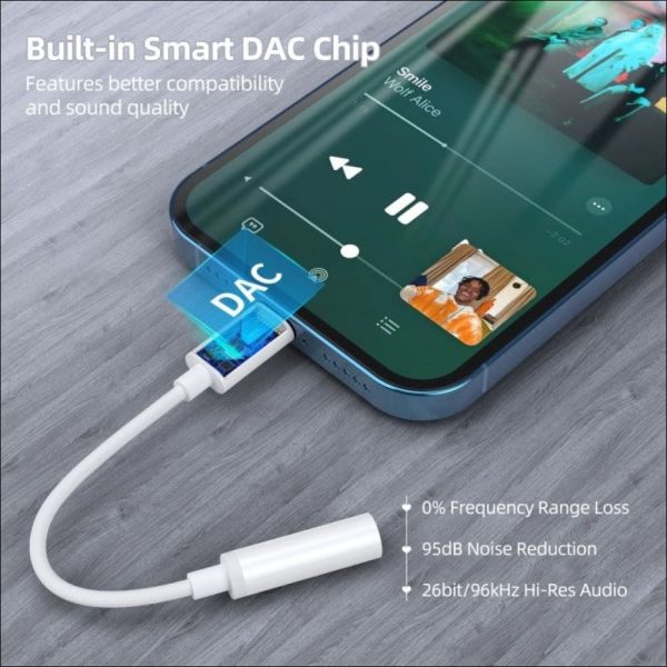 Choetech-AUX005-3 Choetech Lightning To 3.5MM Headphone Adapter - White - AUX005 - GC - Image 5