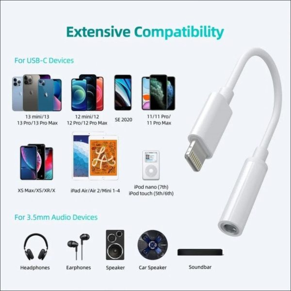 Choetech-AUX005-6 Choetech Lightning To 3.5MM Headphone Adapter - White - AUX005 - GC - Image 2