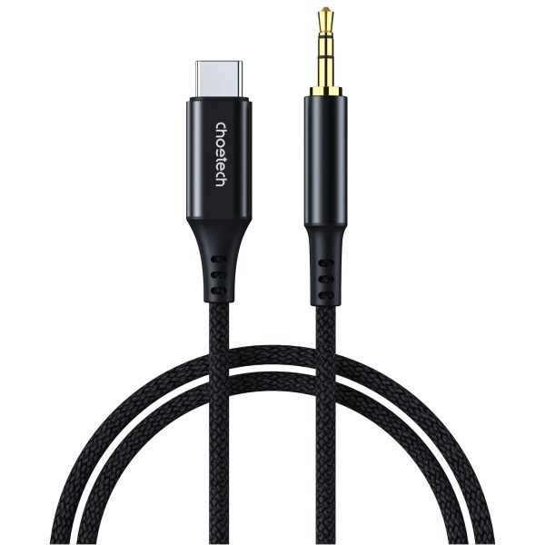 Choetech-AUX006 Choetech USB Type-C To 3.5mm 1m Audio Cable for Phones With Type-C Audio Output Model - Black - AUX006 - GC - Image 1