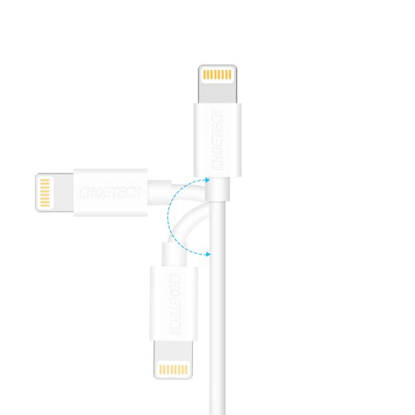 Choetech USB to Lightning Cable Apple Mfi Certified (1.8m/5.9ft) - White - IP0027 - GC - Image 2