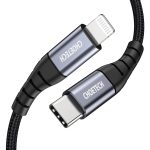 Choetech USB-C to Lightning Nylon Braided MFi Certified Cable (1.2m/3.9ft) - Black - IP0039 - GC - Image 4