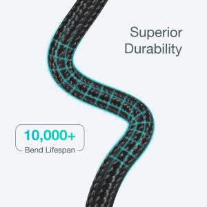 Choetech USB-C to Lightning Nylon Braided MFi Certified Cable (1.2m/3.9ft) - Black - IP0039 - GC - Image 3