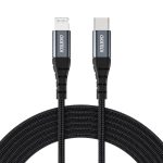 Choetech USB-C to Lightning Nylon Braided MFi Certified Cable (1.2m/3.9ft) - Black - IP0039 - GC