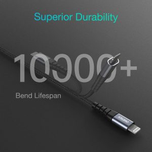 Choetech USB-C to Lightning Nylon Braided MFi Certified Cable (2m/6.6ft) - Black - IP0041 - GC - Image 2
