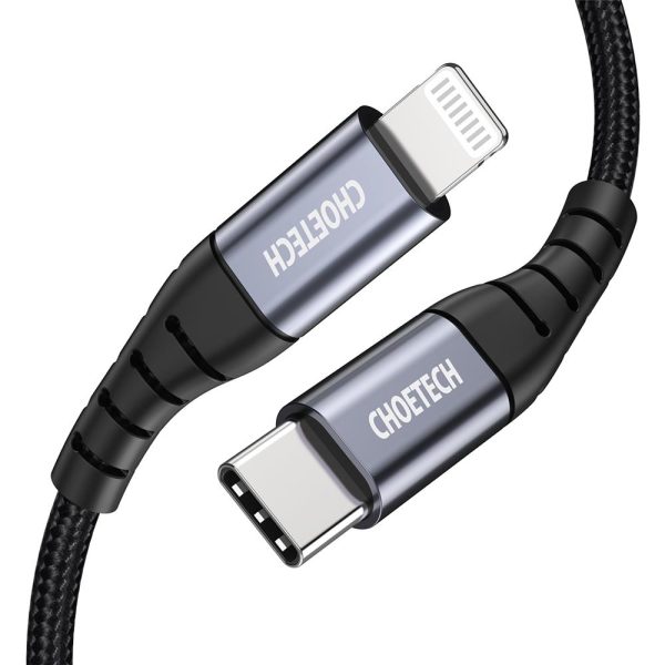 Choetech USB-C to Lightning Nylon Braided MFi Certified Cable (3m/9.8ft) - Black - IP0042 - GC - Image 2