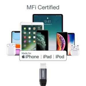 Choetech USB-C to Lightning Nylon Braided MFi Certified Cable (3m/9.8ft) - Black - IP0042 - GC - Image 4