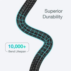 Choetech USB-C to Lightning Nylon Braided MFi Certified Cable (3m/9.8ft) - Black - IP0042 - GC - Image 3