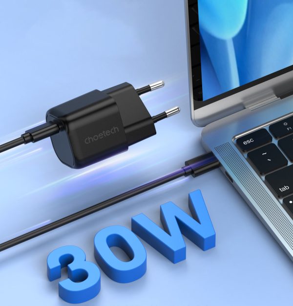 Choetech-PD5007-0 Choetech GaN USB Type C 30W Charger Power Delivery - EU Plug - Black - PD5007 - GC - Image 5