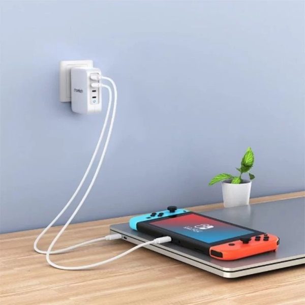 Choetech-PD6001-2 Choetech Ultra Fast 130W Gan 3 USB-C 1 USB-A Power Adapter Charger - US - White - PD6001 - GC - Image 3