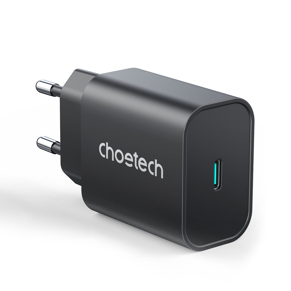 Choetech-PD6003 Choetech 25W USB C Charger Fast Charge Wall Adapter With 1m USB C Cable - EU Plug - Black - PD6003 - GC - Image 1