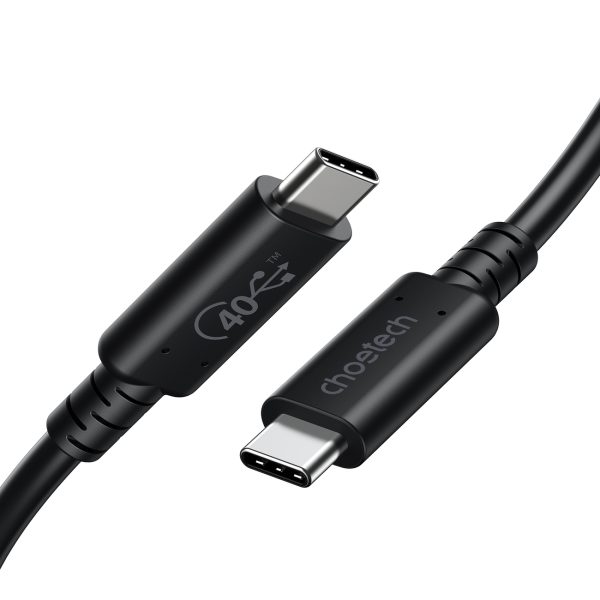 Choetech USB-C To USB-C USB 4 Gen3 100W 40Gbps / 8K (0.8m) Cable - Black - XCC-1028 - GC - Image 2