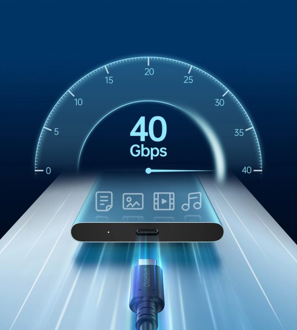 Choetech USB-C To USB-C USB 4 Gen3 100W 40Gbps / 8K (0.8m) Cable - Black - XCC-1028 - GC - Image 5