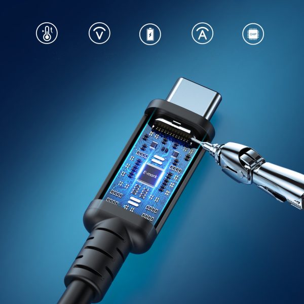 Choetech USB-C To USB-C USB 4 Gen3 100W 40Gbps / 8K (0.8m) Cable - Black - XCC-1028 - GC - Image 3