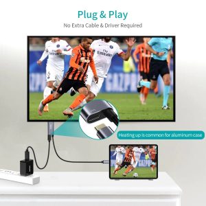 Choetech USB Type C To HDMI Cable With 60W Power Delivery Charging Port Adapter 6FT 4K - Grey - XCH-M180 - GC - Image 3