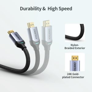 Choetech 8K HDMI To HDMI Nylon Braided Cable 2m - Black - XHH01 - GC - Image 4