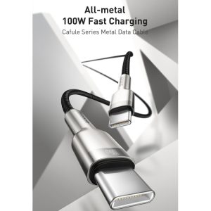 Baseus Cafule Series Metal Data Cable 100W Type-C To Type-C 1M - Black - Image 5