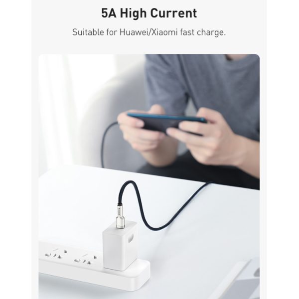 Baseus Cafule Series Metal Data Cable 100W Type-C To Type-C 1M - Black - Image 3