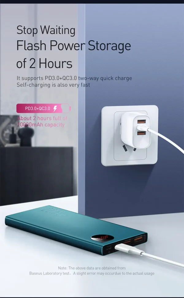Baseus Adaman Metal Digital Display Quick Charge Power Bank 10000mAh 22.5W - Black - Image 5