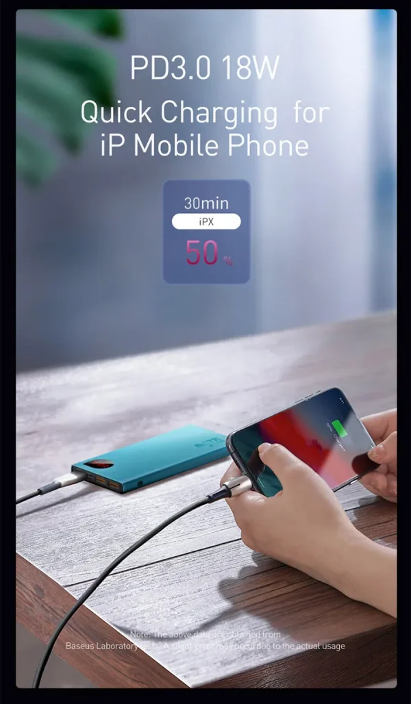 Baseus Adaman Metal Digital Display Quick Charge Power Bank 10000mAh 22.5W - Black - Image 8