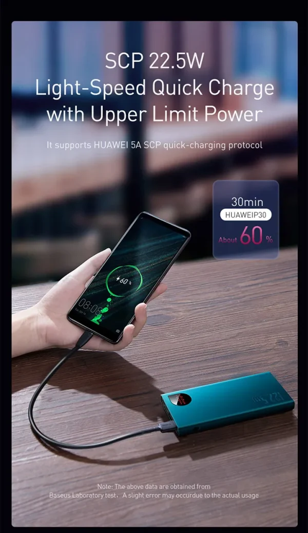 Baseus Adaman Metal Digital Display Quick Charge Power Bank 10000mAh 22.5W - Black - Image 9