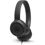 JBL TUNE 500 Wired On-Ear Headphones - Black