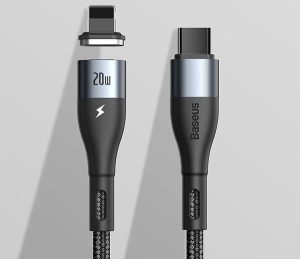 Baseus Zinc Magnetic Safe Fast Charging Data Cable Type-C To IPhone 20W 1M - Black