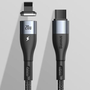 Baseus Zinc Magnetic Safe Fast Charging Data Cable Type-C To IPhone 20W 1M - Black