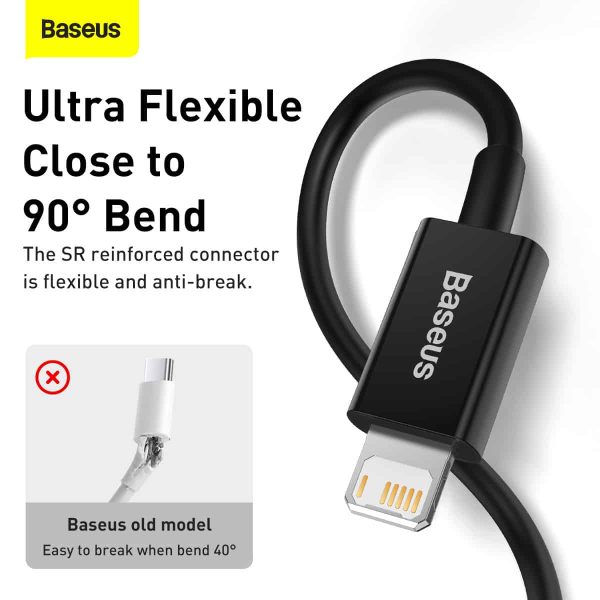 c-4 Baseus Superior Series Fast Charging Data Cable USB to iPhone 2M - Black - Image 3