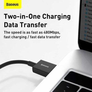 Baseus Superior Series Fast Charging Data Cable USB to Type-C 66W 1M - Black - Image 3