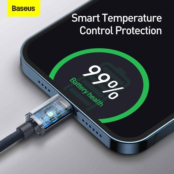 Baseus Crystal Shine Series Fast Charging Data Cable Type-C to iPhone 20W 1.2M - Black - Image 2