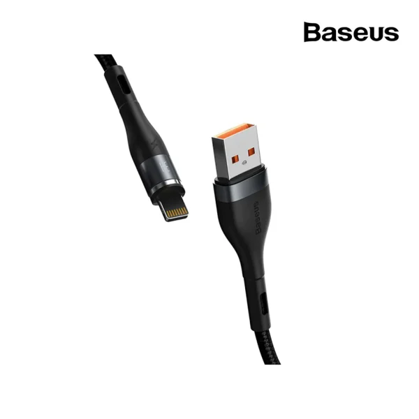 Baseus Zinc Magnetic iPhone Safe Fast Charging Data Cable 2.4A 1M - Black - Image 3