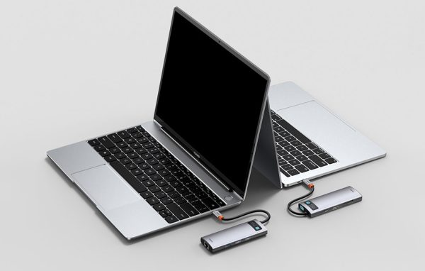 Baseus Metal Gleam Series 8-in-1 Multifunctional Type-C HUB Docking Station - Gray - Image 4