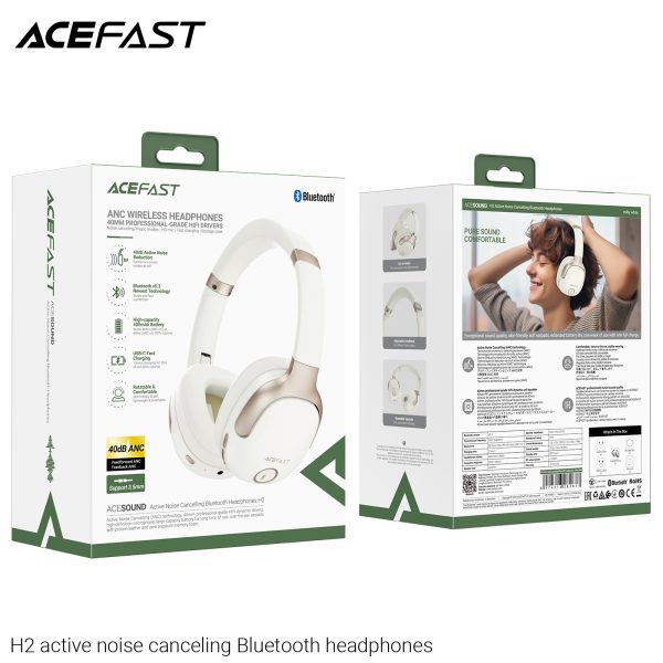 10 Acefast H2 noise canceling Bluetooth headphones - Black - Image 11