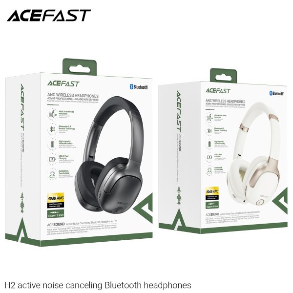 11 Acefast H2 noise canceling Bluetooth headphones - Black - Image 12