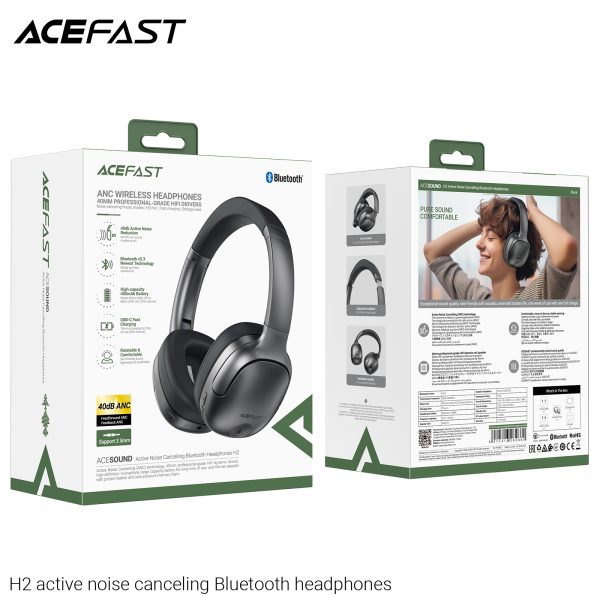 12 Acefast H2 noise canceling Bluetooth headphones - Black - Image 13