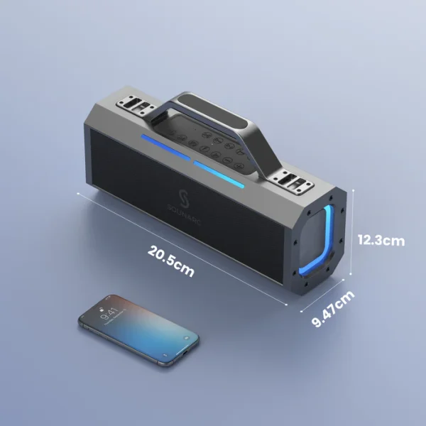 SOUNARC K1 150W Karaoke Party Speaker with Dynamic 2.2 Channel System, 2 Wireless Mics & more - Black - Image 3