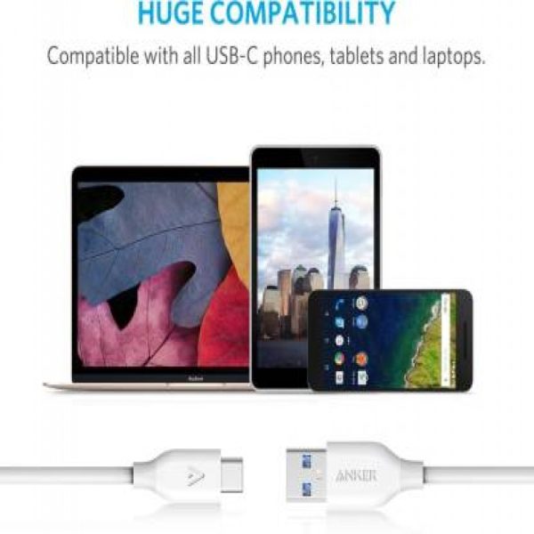 1612278610_anker-a8163h21-wht-original-imaeztpg89pys9dt Anker PowerLine USB-C To USB 3.0 3ft - White - A8163H21 - Image 5