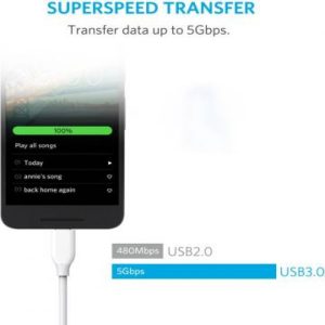 Anker PowerLine USB-C To USB 3.0 3ft - White - A8163H21 - Image 4