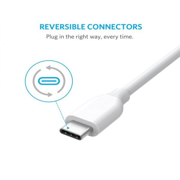 1612278610_anker-powerline-3ft-usb-c-to-usb-30-white-a8163h21 Anker PowerLine USB-C To USB 3.0 3ft - White - A8163H21 - Image 3
