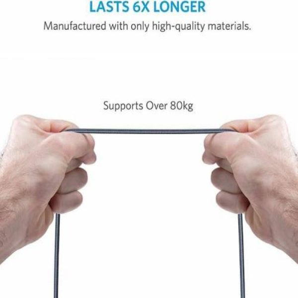 1615983942_image-4 Anker PowerLine Select+ USB Cable With Lightning Connector 6ft - Black - A8013H11 - Image 2