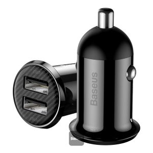 Baseus Grain Dual USB Car Charger 4.8A - Black