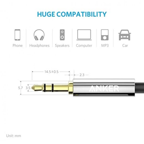 Anker 3.5 Mm Male To Male Audio Cable - Black - A7123H12 - Image 6