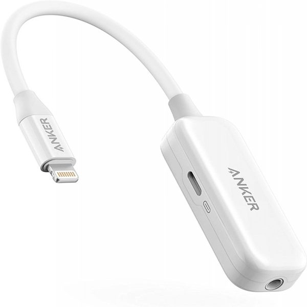 Anker 2-In-1 Audio/Lightning Charging Adapter 3.5mm Headphone Jack - White - A3520H22 - Image 1