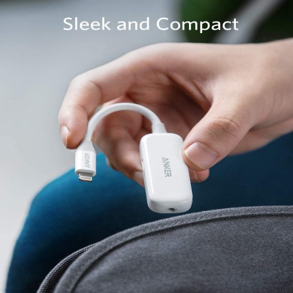 Anker 2-In-1 Audio/Lightning Charging Adapter 3.5mm Headphone Jack - White - A3520H22 - Image 6