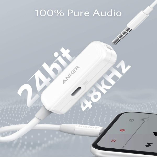 Anker 2-In-1 Audio/Lightning Charging Adapter 3.5mm Headphone Jack - White - A3520H22 - Image 2